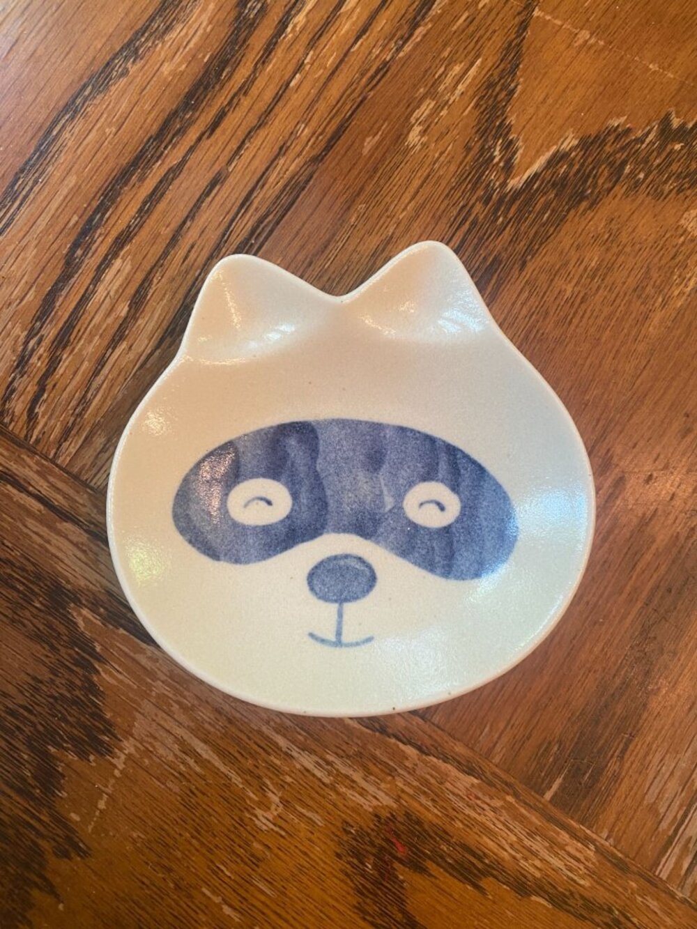 Vintage Kotobuki Raccoon Ceramic Trinket Plate MCM